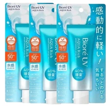 KAO Biore UV 3 PACK Aqua Rich Watery Sunscreen 70g SPF50+/PA++++