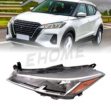 Halogen Headlight for 2021 2022 23 Nissan Kicks Left Driver Side Chrome Housing