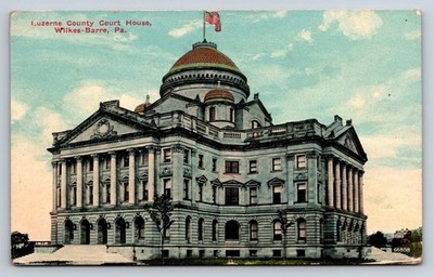 1911 Luzerne County Court House Wilkes-Barre PA Postcard Old Forge Postmark