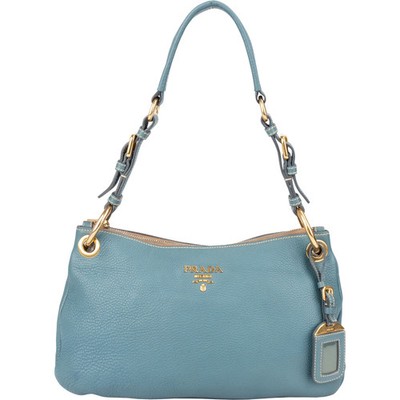 Prada Blue Leather Cleo Shoulder Bag Tasche