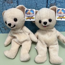Vintage 1999 Snuggle Bean Bear 7" Plush Advertising Teddy Bear With Tags Lot 2