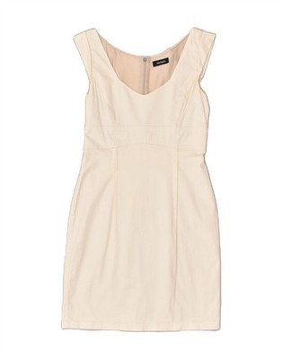 MAX & CO. Womens Sheath Dress UK 8 Small  Off White Cotton AX01