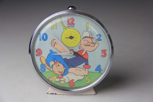 Rare Vintage "POPEYE THE SAILOR" SMITHS Winding Alarm Clock Made in GT BRITAIN - Picture 4 of 15