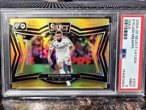 2024-25 Panini Select La Liga Field Level Kylian Mbappe True Gold /10 PSA9