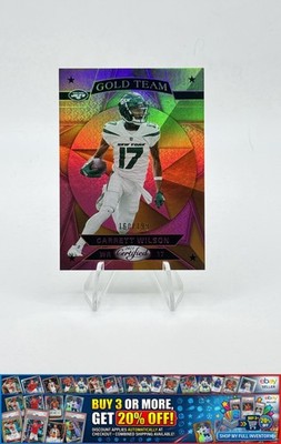 2023 Panini Certified Garrett Wilson #GT-4 Gold Team Mirror Pink Jets #/199 SP