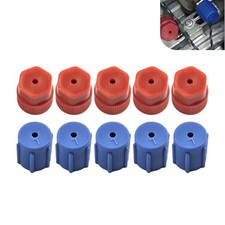 R134a Car AC Valve Caps, R134a AC Low Pressure Port Cap, Leak 10 PCS Red Blue