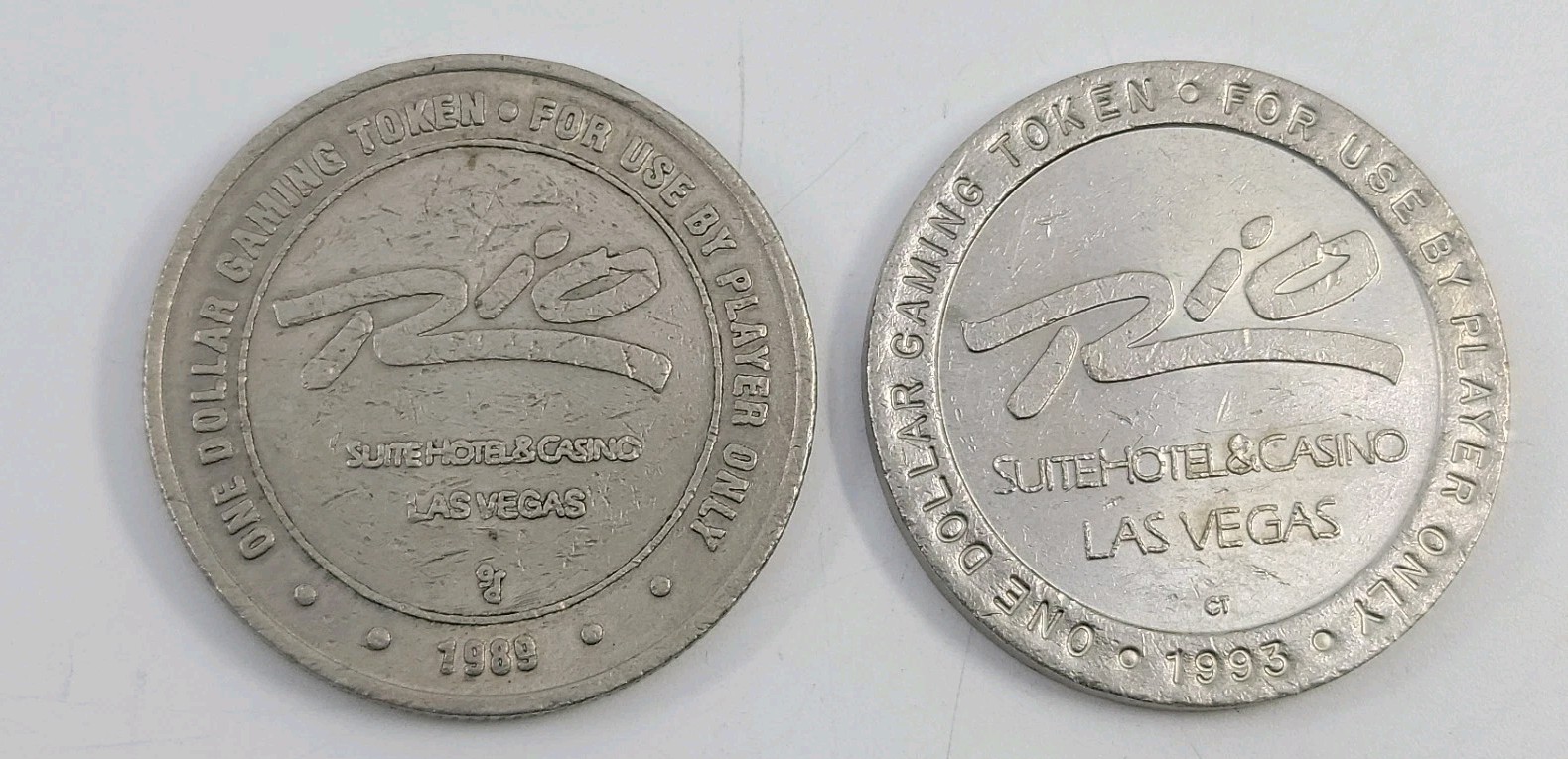 Rio Casino Hotel Las Vegas 1$ Slot Machine Token Coin Lot X2
