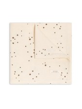 Baby Organic Cotton Swaddle - Infant Receiving Blanket - Ace Polka/Taupe Muslin