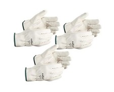 SAFEGEAR Cowhide Leather Work Gloves X-Large Pack of 3 White Pack of 3 