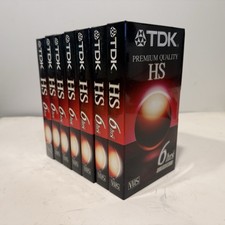 Lot of 7 NEW Sealed TDK HS T-120 VHS Blank Video Cassette Tapes 6 Hour T-120