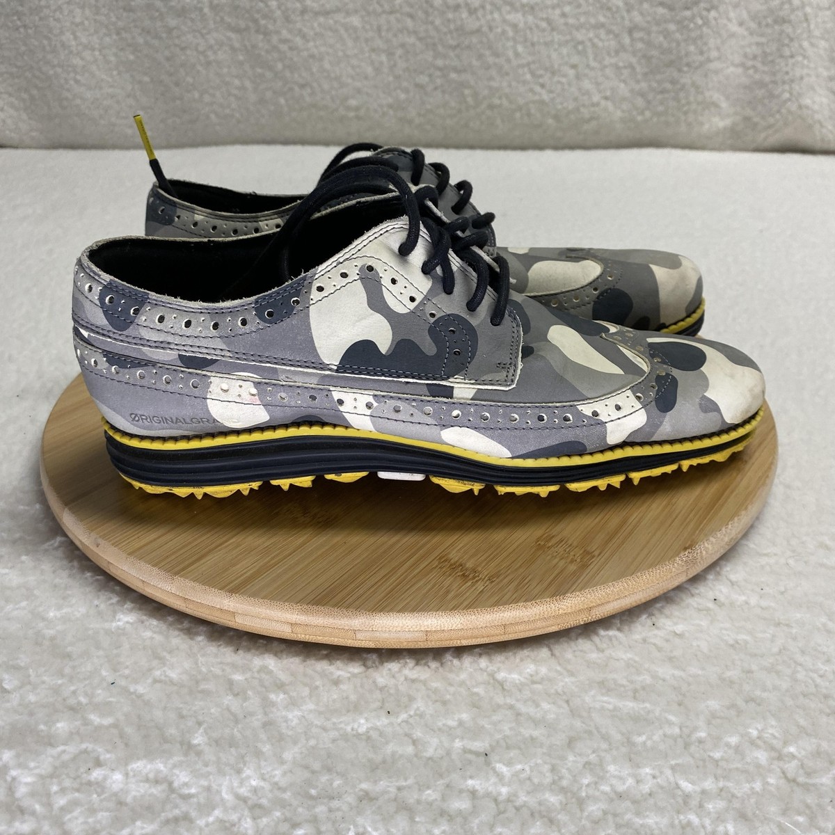 Cole Haan OriginalGrand Shoes Mens Size 8.5 Gray Camo Oxford 
