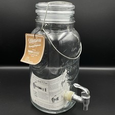 NEW Home Essentials Mason 1 Gallon Glass Beverage Dispenser Jar w/ Spigot