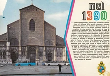 34-2E) POSTCARD BOLOGNA IN 1390 BASILICA S PETRONIO PUBLISHER C T B VIA CATTANI