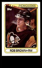  19 Rob Brown 1990 Penquins Topps Hockey Sports Trading Card Hockey 