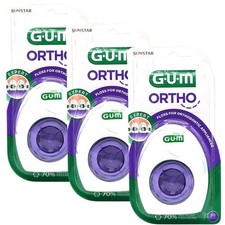 3x Filo interdentale GUM Ortho Floss - 3x 50 pezzi detergente per apparecchi ortodontici