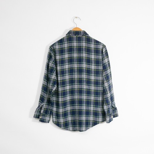 Vintage Plaid Flannel Acrylic Button Up Shirt Mens Medium - Distressed Workwear - Picture 7 of 7