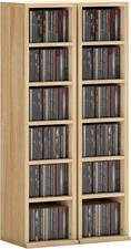HOMCOM 204 CD Storage Units Set of 2 Blu Ray Tower Rack with Adjustable Shelves