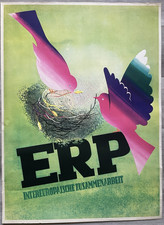 Rudolph Korunka orig 1948 ERP (Marshall Plan) Rainbow Peace Doves Poster