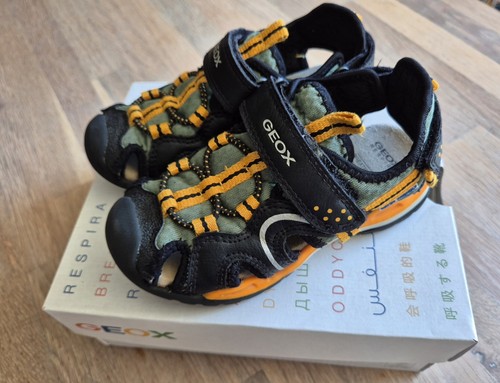 Geox Respira Leder Sandale Jungen Gr. 27 in schwarz
