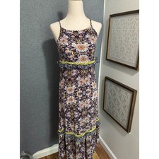 Art Class Girls Maxi Dress Floral Boho Tiered Cottagecore L 10 12 Artsy Unique