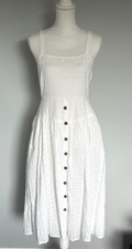 ASOS  Fit & Flare Long Dress White Eyelet Sleeveless- Women’s Size 6