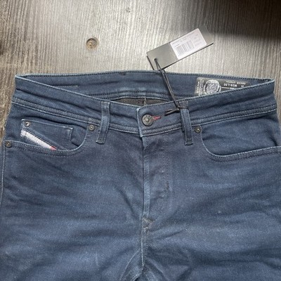 DIESEL Herren Biker Blau Jeans FOURK SLIM SKINNY 084HR Stretch W29 L30 Neu
