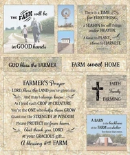 36" X 44" Panel Tonga Farm Sweet Home Farmers Prayer Wheat Cotton Fabric D363.56