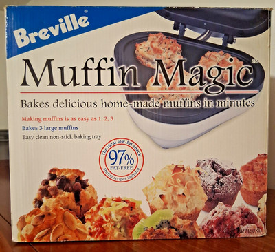 Breville Muffin Magic MFM50XL Nonstick Electric Cupcake Muffin Maker New in Box