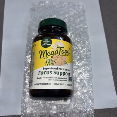 MegaFood Superfood Mushroom Focus Support ~ 60 CAPSULES ~ EXP 5/2027