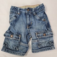 Baby Gap Boy's Blue Denim Jean Cargo Shorts Short Size 18 - 24 M Months toddler