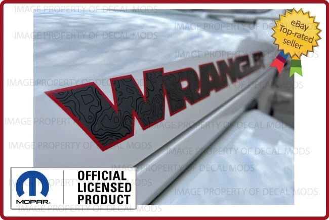 (2x) 07-18 Jeep WRANGLER Capó Calcomanías Pegatinas JK Topo Mapa Trail Gris Rojo FJ3V3 Foto 2 de 4