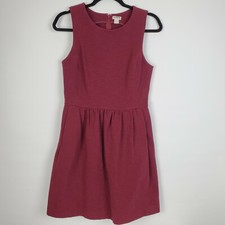 J.Crew Dress Womens Size S A0114 Sleeveless Ruched Dress Burgundy Pockets