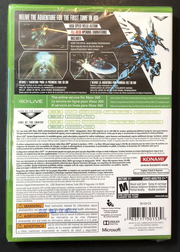 Zone of the Enders [ HD Collection ] (XBOX 360) NEW - Image 2 of 4