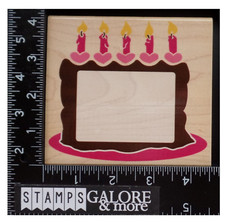RUBBER STAMPEDE RUBBER STAMPS Z794G BIRTHDAY CAKE FRAME CANDLES 2753