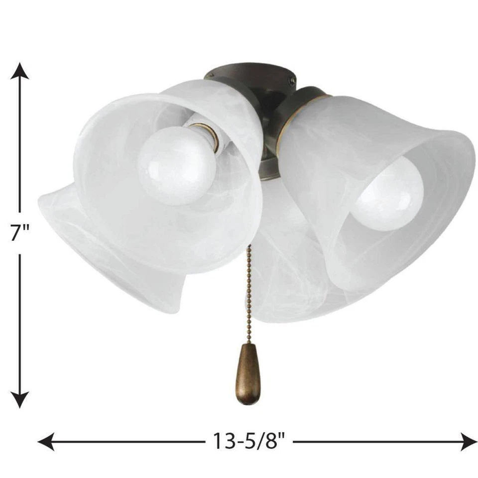 Progress Lighting Fan Light Kits 4-Light Antique Bronze Ceiling Fan Light Kit - Image 4 of 4