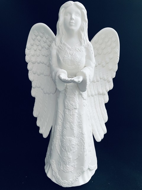 Ceramic Bisque Angel Victorian Floral Robe 10” U-Paint Ready To Paint Ceramic Bisque Angel Victorian Floral Robe 10” U-Paint Ready To Paint