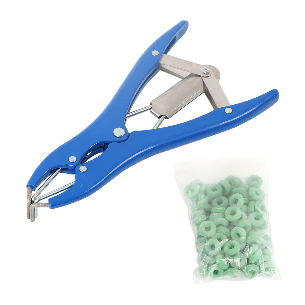 Castration Bander W/FREE 100 Castrator Rings Flared Plier for Cattle ...