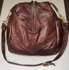 Victoria Leather Co. Purse Large Slouchy Droplet Shoulder Bag Brown Leather