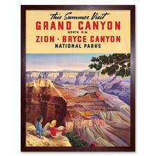 Travel Summer Grand Canyon North Rim Bryce National Park 12X16 Inch Framed Print