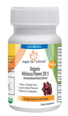 ORGANIC Hibiscus Flower 20:1 Extract Capsules Hibiscus Sabdariffa Roselle Pure
