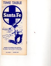 SANTA FE RAILROAD - SYSTEM PUBLIC TIMETABLE - SPRING/SUMMER 1966