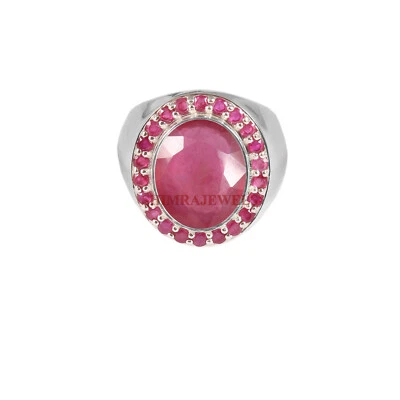 Heizbar Rubin Edelstein Mit 925 Sterlingsilber Ring für Herren #119 - Bild 1 von 4