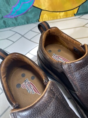 RED WING Model 6702 Brown Leather Steel Toe Slip On Work Safety