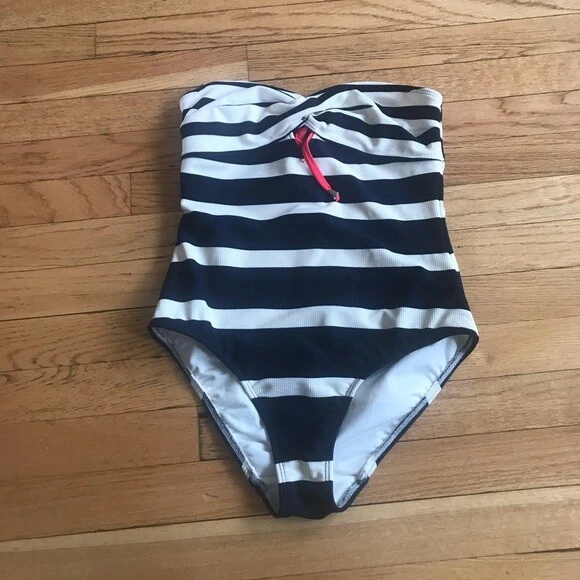 Traje de baño Ted Baker nuevo con etiquetas Cirana azul marino blanco a rayas 0 Foto 4 de 4