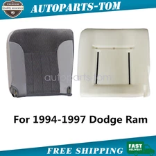 For 94-97 Dodge Ram 1500 2500 3500 Driver Bottom Seat Cover Gray + Foam Cushion