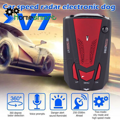 V7 360 Degree 16 Band Scanning LED Radar Detector Laser Car Speed Testing AHS