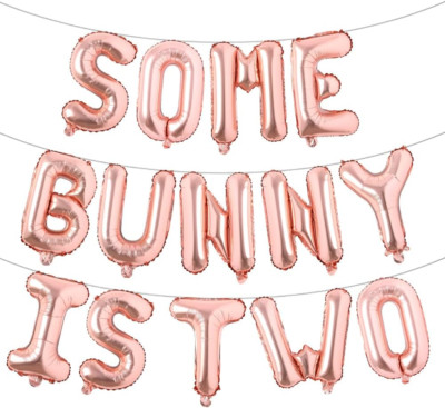 Some Bunny Is Two, Easter Themed Second Birthday Party Supplies, Birthday Banner