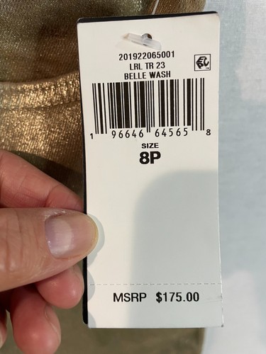 NWT Ralph Lauren Women High Rise Ankle Straight Jeans Belle Wash Gold Size 8P - Picture 16 of 22
