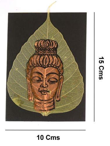 Beautiful Hand-Made Leaf Painting Lord Buddha Wall Decor Bookmark. i54-758 - Picture 2 of 4