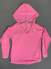 Victoria's Secret Hoodie Women  s Size XSmall Pink Strappy Front Sweatshirt